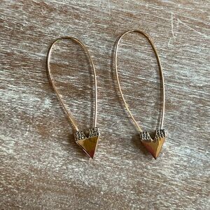 Rebecca Minkoff HEART Drop Rose Gold Pave Earrings